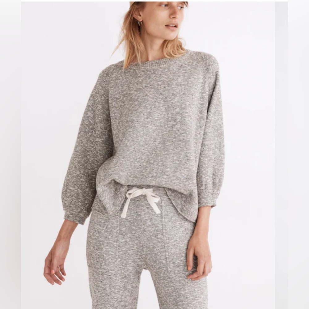 🦋 3/$9 Madewell Telluride Pullover Sweater in marled storm (black white) small